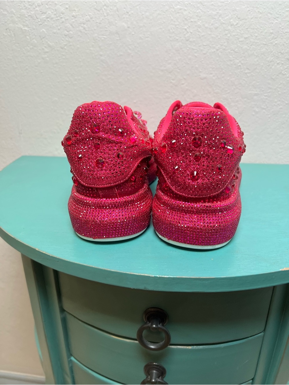 Azalea wang Hot Pink Glitter Embellished Women's Sneakers - Picture 6 of 10